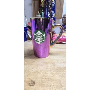 Starbucks Coffee Mug 16oz Rainbow Holographic Iridescent Oil Slick Collectible